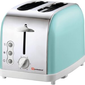 SQ Professional Dainty Legacy 2 Slice Toaster, Stainless Steel, 900W - Blue