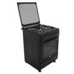 IQRA 60x60cm Cooker, 3 Gas Burners + 1 Hotplate, Auto Ignition, Black, Electric Oven and Grill, Rotisserie, IQ-FC6011-BLK