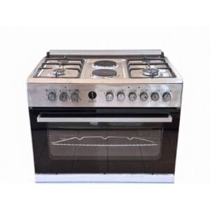 IQRA 90x60cm Cooker 4 Gas+ 2 Electric Plates, Auto Ignition Stainless Steel, Electric Oven and Grill, Rotisserie IQ-FC9042-SS
