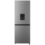 Hisense 310 Liter, Net Capacity 222L (159 L Fridge & 63 L Freezer) Fridge Freezer Inox with Water Dispenser