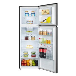 Hisense 328 Litres (Net 251L) Double Door Top Freezer Refrigerator, Frost Free, Silver, A+, RT328N4DGN