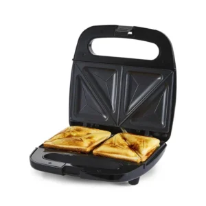 Geepas 2-Slice Sandwich Maker | 700W Powerful Sandwich Toaster with Non-Stick Plates| Cool-Touch Handle| Indicator Lights| Easy Cleaning| Compact Design