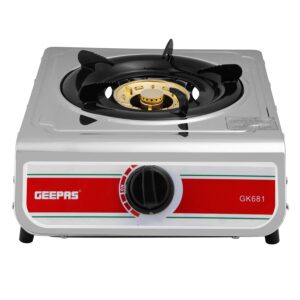 Geepas Single Burner Gas Stove, Stainless Steel