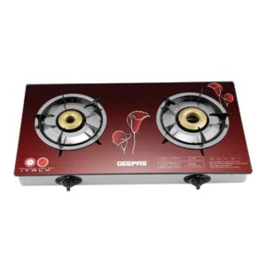 Geepas Tempered Glass Double Burner Gas Cooker