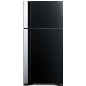 Hitachi 700Ltrs 2-Door Top Freezer Fridge w/ Inverter Compressor (Brilliant Black) | RV800PUN7BBK