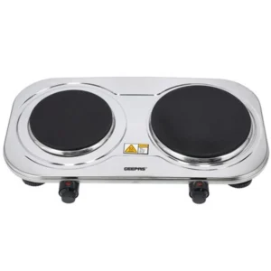 Geepas Electric Double Hotplate w/ Indicator Light, Adjustable Temperature Control, Overheat Protection | GHP32024