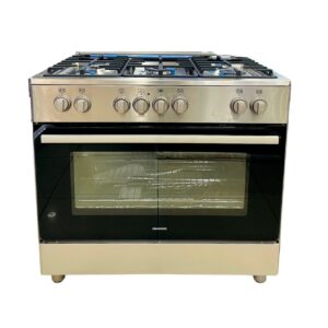 Kenwood 90/60cm Cooker with 5 Gas Burners, Wide Electric Oven & Grill, Dual Rotisserie, Auto Ignition & Timer