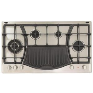 Ariston PH 941MSTB(IX) 4 Gas + Griddle Hob, Stainless Steel, 90 CM