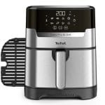 Tefal Easy Fry Precision+ 2-in-1 Digital Air Fryer and Grill, 4.2L Capacity, 8 Programs inc. Dehydrator, Stainless Steel, EY505D27, 1550W