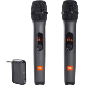 JBL Wireless Two Microphone System with Dual-Channel Receiver, Black