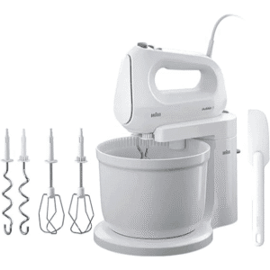 Braun Multimix 2 In 1 Hand and Stand Mixer, 400 Watts with Bowl | HM1070WH