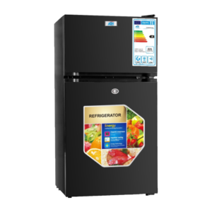 ADH 130 Litre Double Door Top Freezer Refrigerator, Black