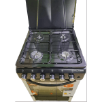 Klass Free Standing Cooker 60x60cm, Full Gas, 4 Gas Burners, Gas Oven & Grill, Oven Lamp & Timer, 4TTE-6640 BKL