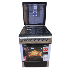 Klass 60*60cm Cooker, 2 Gas Burner + 2 Hotplate with Electric Oven, Flame Failure Device (4TTE 6622 TI FFD)