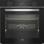 Beko Built-In Oven, BBIM14300BCCH; 60x60cm Fan-Assisted Oven, 8 Functions, LED Display, Steam Cleaning, Black