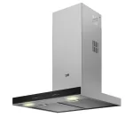 Beko 60cm Wall-Mounted Chimney Hood, BHCB66641BBHS; Touch Control, Auto-Shutdown, Black Glass