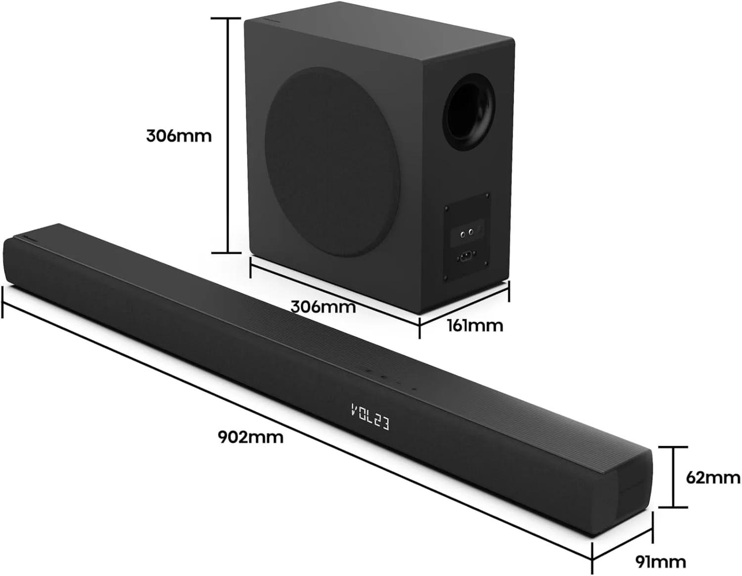Hisense HS3100 3.1Ch Soundbar with Wireless Subwoofer, 480w, Dolby Digital Plus, DTS Virtual:X, Bluetooth 5.3, Roku TV Ready, HDMI/USB/AUX (2024 Model) - Image 5