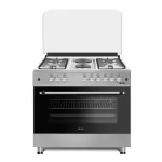 SPJ 90*60cm 4 Gas Burners + 2 Electric Plates Freestanding Cooker with Electric Oven, Grill, Rotisserie