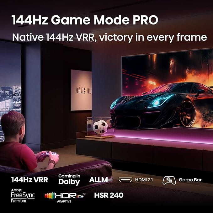 Hisense 85Q7Q | 85″ LED 144Hz VRR QLED Gaming TV,Dolby Vision Atmos,AI Picture, AMD FreeSync Premium,Game Bar,Filmmaker Mode,Voice Control - Image 5