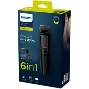 Philips Multigroom Series 3000 – MG3710/15 6‑in‑1 Precision Face Trimmer
