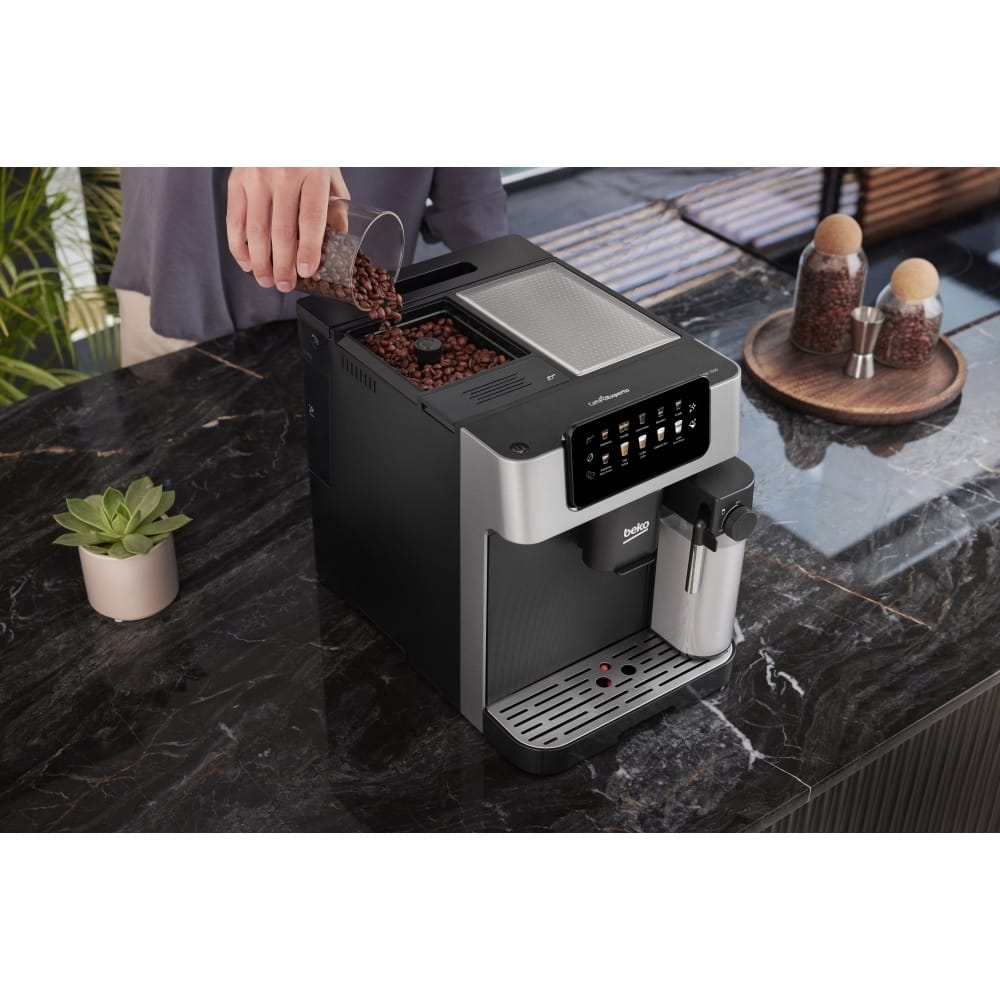 Beko CEG 7304X Automatic Bean to Cup Espresso Coffee Machine with 19 Bar, 1350W, Touch Control LCD Display, 2L Water Capacity, 600ml Milk Container Capacity - Stainless Steel - Image 3