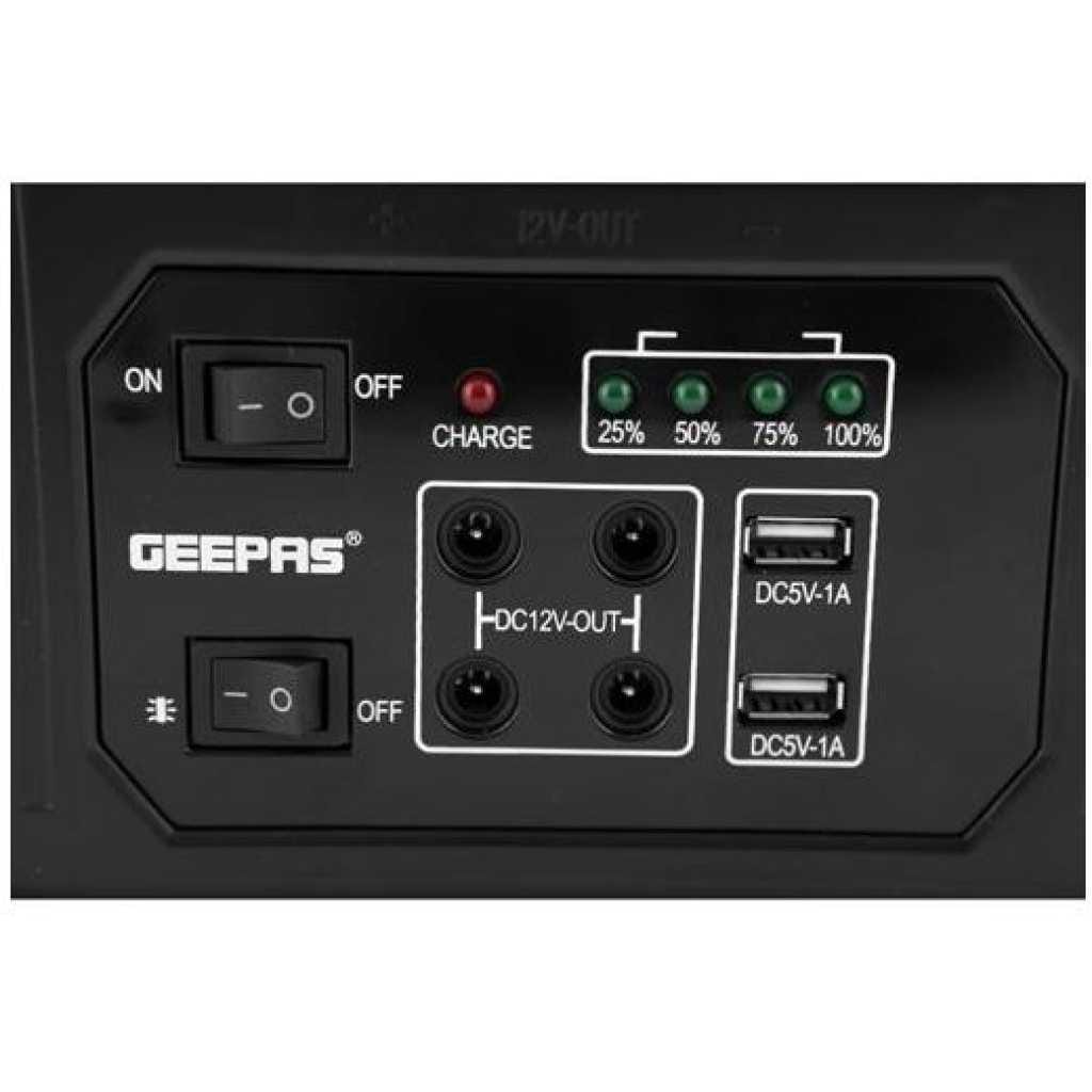 Geepas GPS5593 Power Caster – 7000mAh Rechargeable Battery 4 Pcs Led Bulbs with Solar Panel | Perfect emergency backup for Home, Travel, Camping & More - Image 5