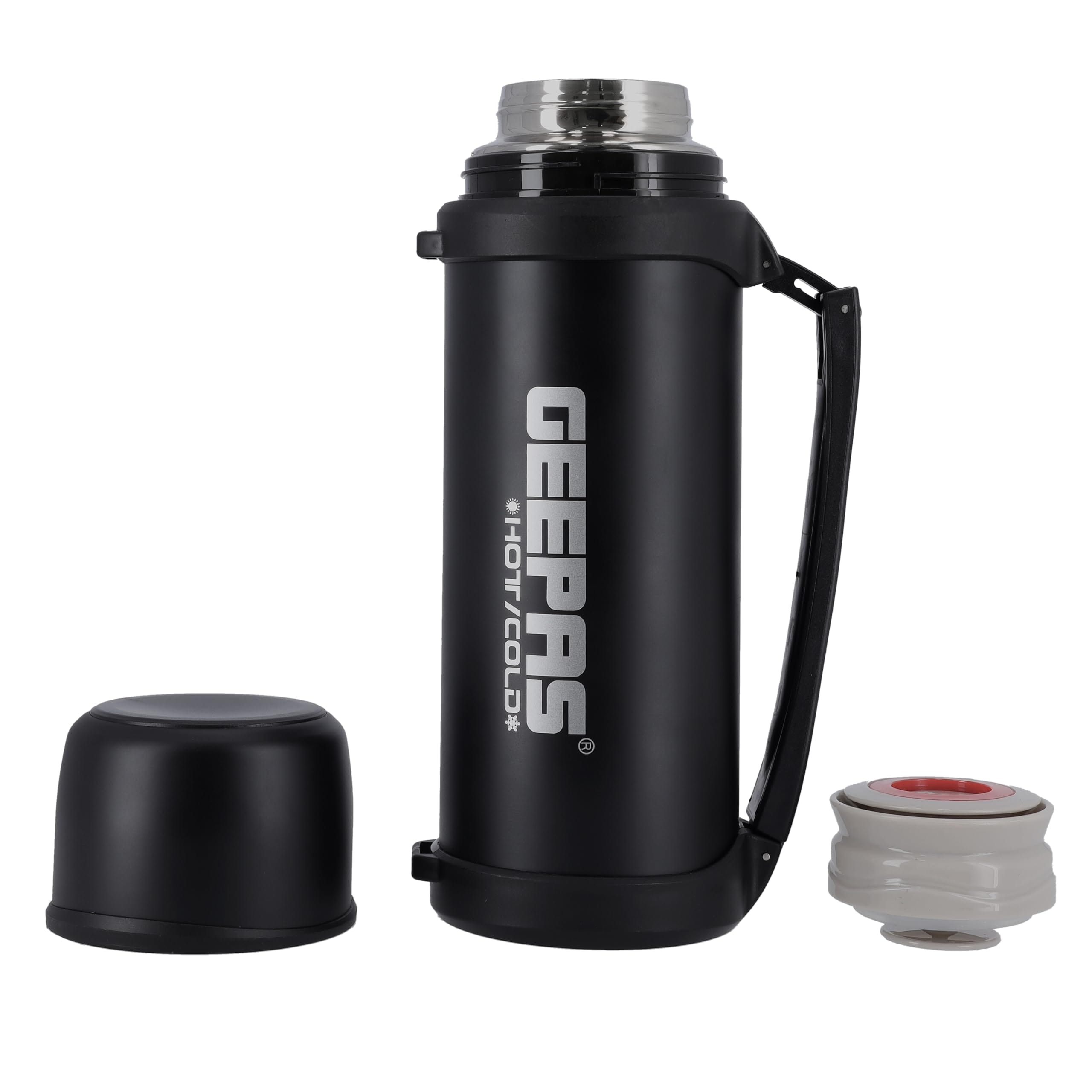 Geepas GSVB4113 2.2L Vacuum Flask - Stainless Steel Vacuum Bottle Keep Hot & Cold Antibacterial topper & Cup - Perfect for Outdoor Sports, Fitness, Camping, Hiking, Office, School - Image 5