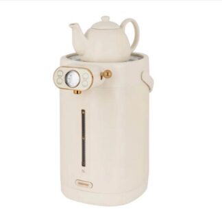 Geepas 5 Liter Electric Thermo Pot- GEV27026,Stainless Steel Inner Pot, 8 Stage Temperature Selection,Automatic Stop,Purified Water Mode,Beige
