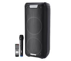 Geepas Rechargeable Professional Speaker, 40000W PMPO, GMS11168,TWS Connection, BT/FM/USB/TF Card | LED Display,Wireless Microphone,7.4V/3000mAh Lithium Battery - Image 3