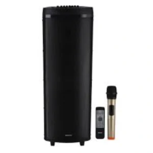 Geepas Hi-Fi Speaker with UHF Mic & Remote | USB & BT | GMS11153 | With TF, FM and TWS Functions | Includes Aux/Guitar and MIC Input | 2 * 12" DJ Speaker