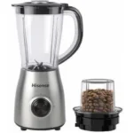 Hisense 1.5 Liters 2 in 1 Unbreakable Blender and Grinder 500W, Stainless Steel, H15TBSSS2A