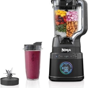 Ninja 2-in-1 Detect Power Mixer Pro and Single Portion, 1200W Blender with 2L Jug, 2 x 680 ml Beakers, Mix Smoothies, Chop Vegetables and Mix Frozen Drinks, Black, TB301EU