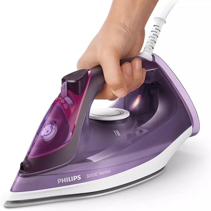 Philips Steam Iron Series 3000-2600W, 40g/min Continuous Steam,Ceramic, 200 g steam boost, 300ML, Purple - DST3041/36 - Image 4