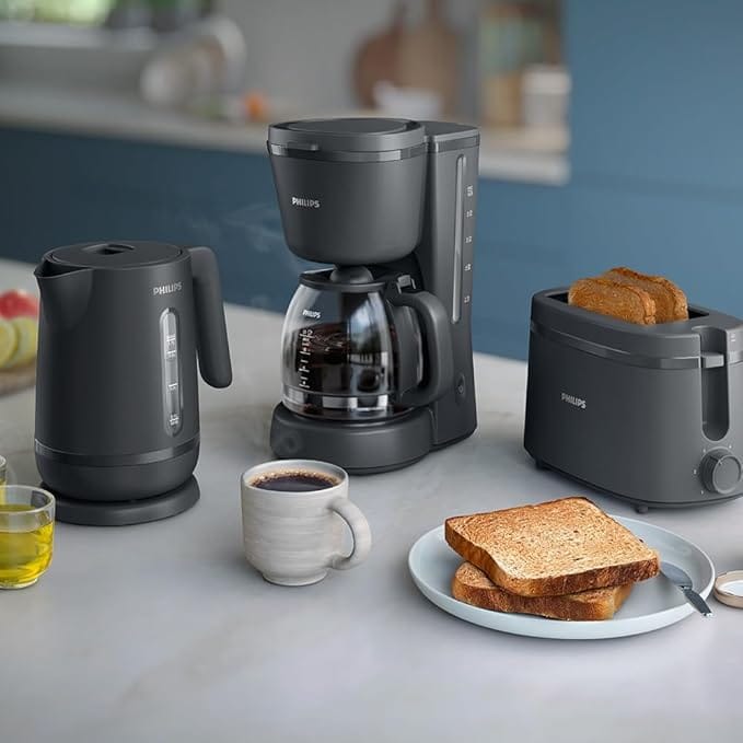 Philips Drip Coffee Maker - 1.2 Liter Capacity, Up to 10 Coffee Cups, Glass Jar, Auto Shut Off Function, Keep Warm Function, Black, 1000w - HD7430/90 - Image 3
