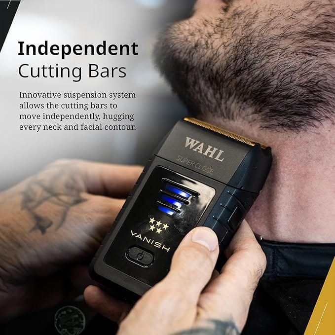 Wahl Professional Vanish 5 Star Shaver, Lithium-ion Battery, Aluminium Bars, Ergonomic Design, 100 Minute Runtime, Lithium-Ion Battery - Image 6