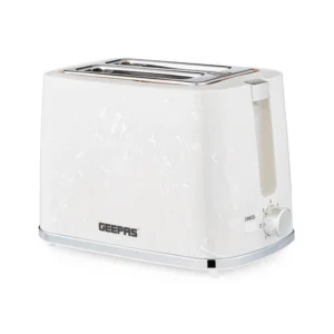 Geepas GBT36555 White 2-Slice Bread Toaster With 7-Level Browning Control