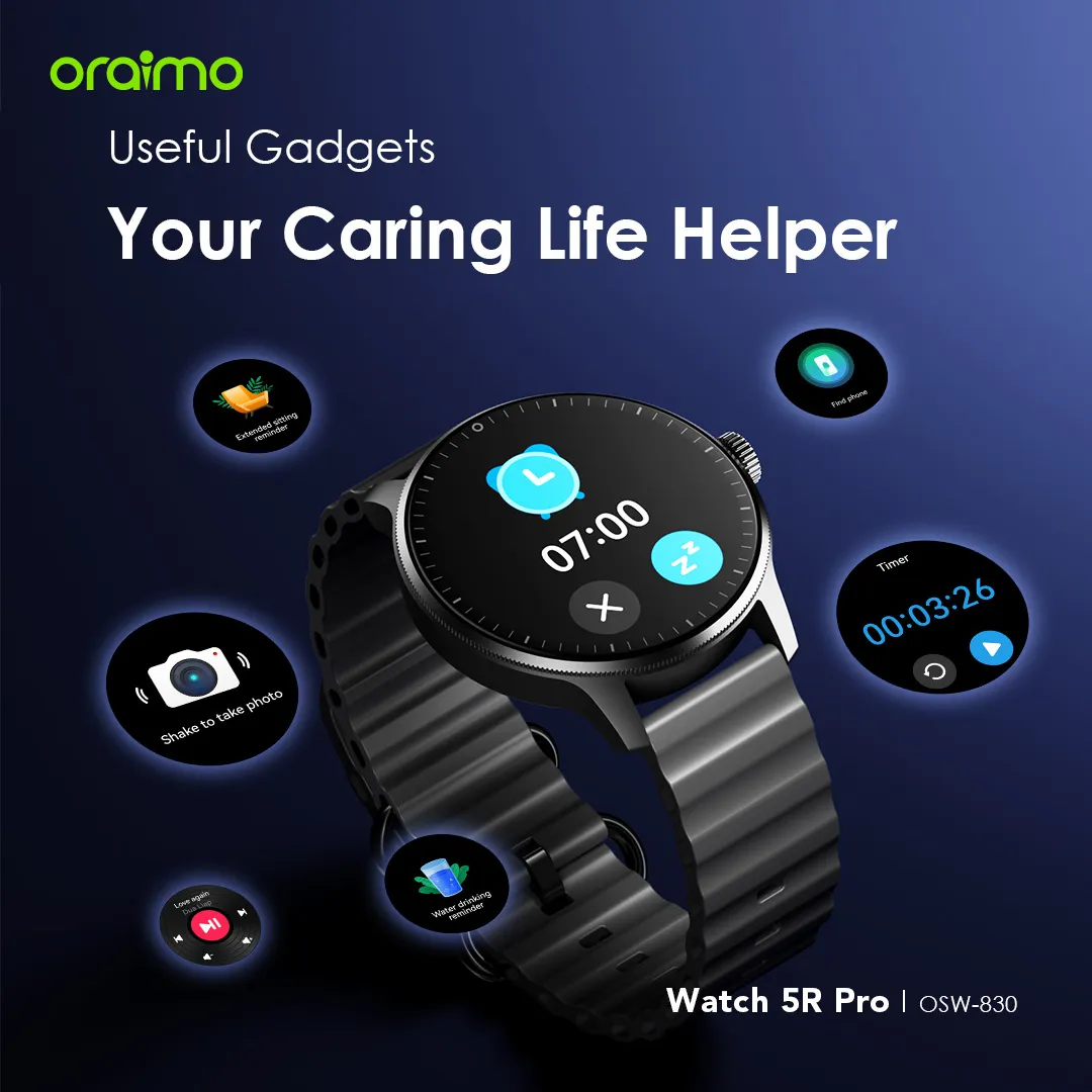 Oraimo OSW-830 Watch 5R Pro 1.43" AMOLED 2.5D Floating Interface IP68 Smart Watch - Image 2