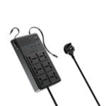 Powerology 6 AC Power Strip 2500W with Retractable Cables – Black