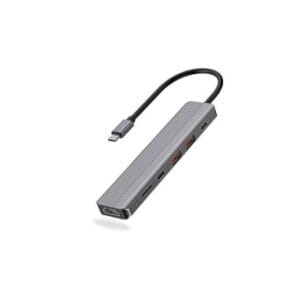 Powerology P61HBC 6-in-1 Slim 4K HDMI USB-C Hub – Black
