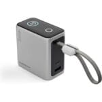 Powerology Mini Power Bank 15000mAh, PD 45W & QC 22.5W Fast Charging, USB-C & USB-A Ports, Built-in Type-C Cable, Smart TFT Display Compatible with iPhone 17 Pro Max, Laptop, Tablet, Android - Gray
