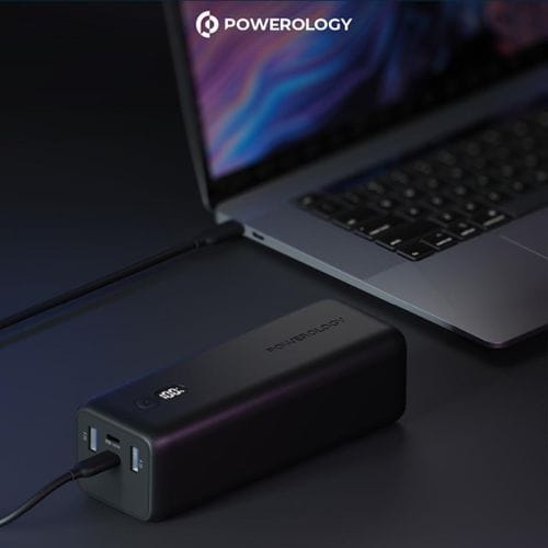 Powerology Onyx 30000mAh Dual USB-C Power Bank – Black - Image 2