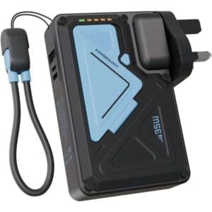 Powerology 10000mAh Multiplug Wall Charger Power Bank – MagSafe Compatible (Black)