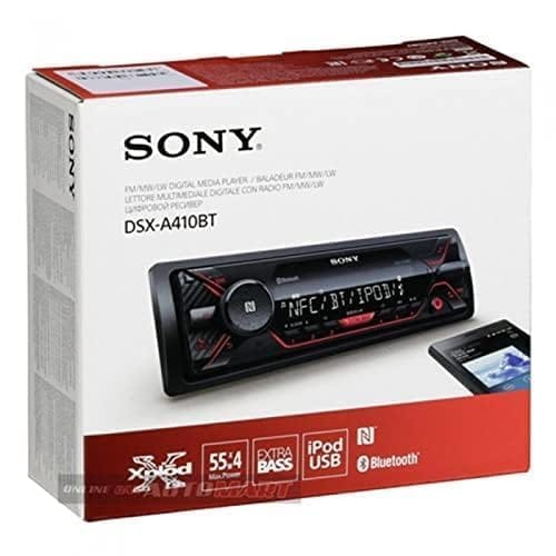 Sony Car Stereo DSX-A410BT Digital Media Receiver with NFC, Bluetooth, USB, AUX, FM (Black), PRE Out - 2 x 2V, Output Power - 55W x 4, 10 Band Equalizer - Image 2