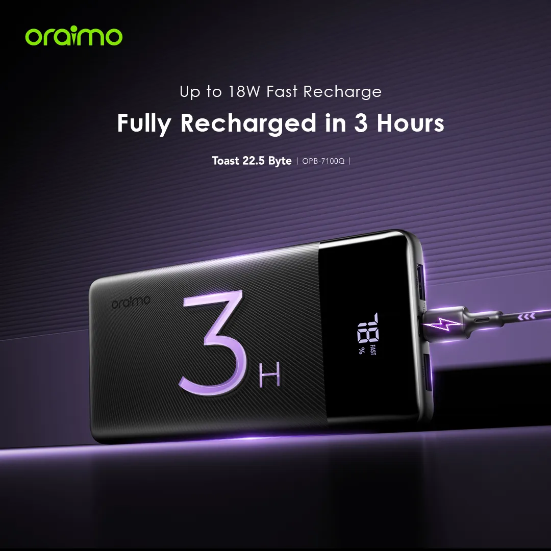 Oraimo OPB-7100Q Toast 22.5 Byte 10000mAh 22.5W Power Bank - Image 9