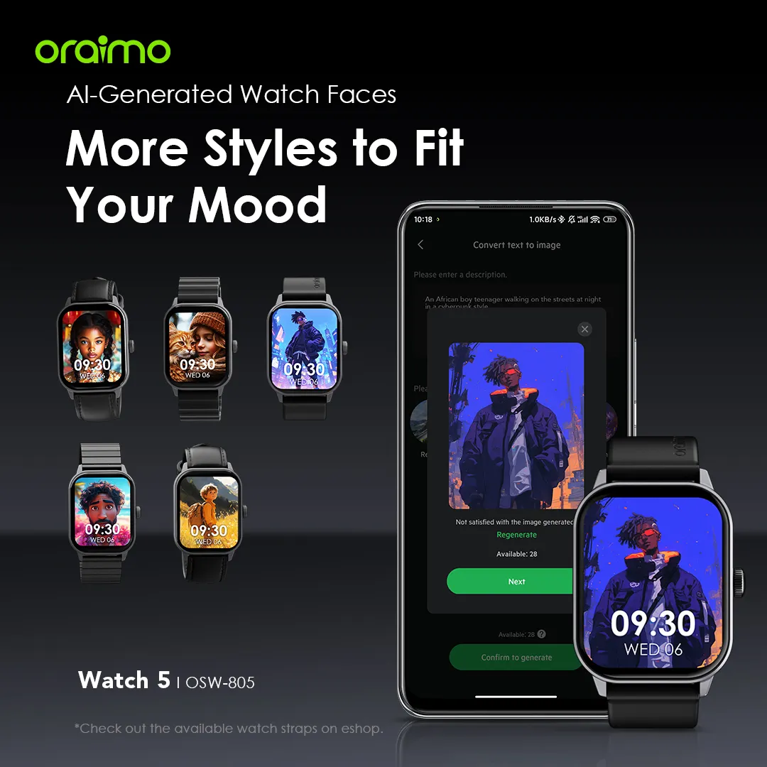 Oraimo Watch 5 2.01" HD Panda Glass 1ATM Smart Watch - Image 3