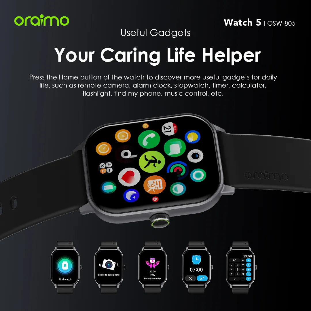 Oraimo Watch 5 2.01" HD Panda Glass 1ATM Smart Watch - Image 2