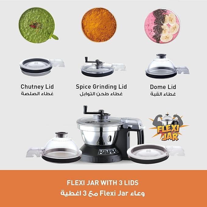 Panasonic 2000W Powerful Mixer Grinder with Double Safety Lock, 3 Multipurpose Jars - MX-AE365 - Image 3