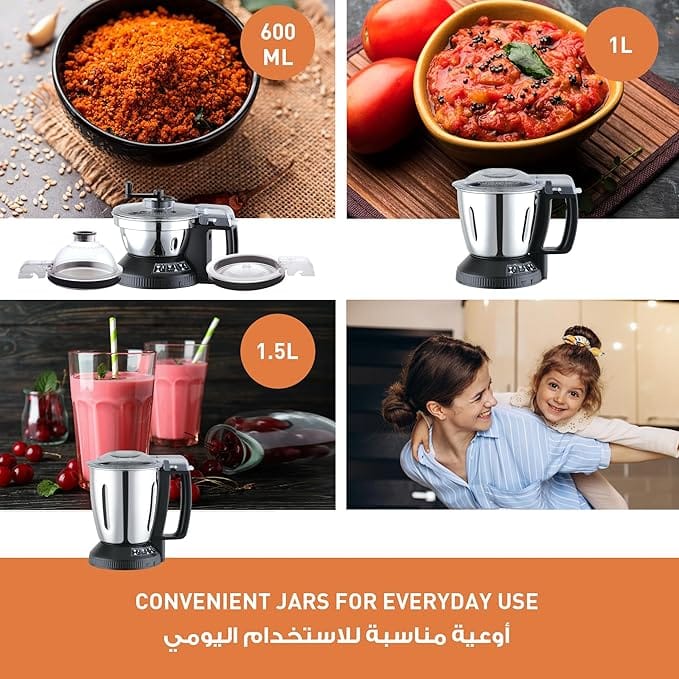 Panasonic 2000W Powerful Mixer Grinder with Double Safety Lock, 3 Multipurpose Jars - MX-AE365 - Image 5