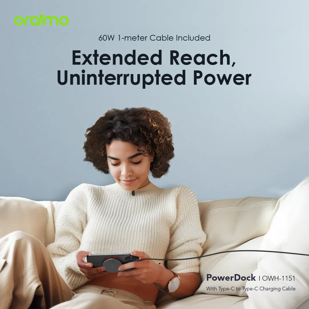 Oraimo OWH-1151PowerDock 15W Magnetic Wireless Charging Pad - Image 2