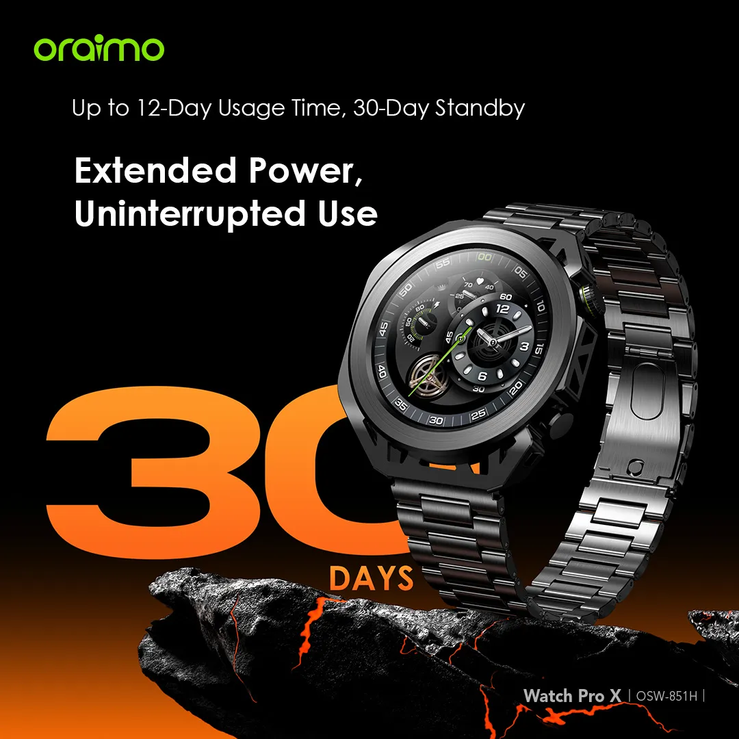Oraimo OSW-851H Watch Pro X 1.43'' Amoled IP68 Smart Watch with 2 Replaceable Watch Cases & Straps - Image 10